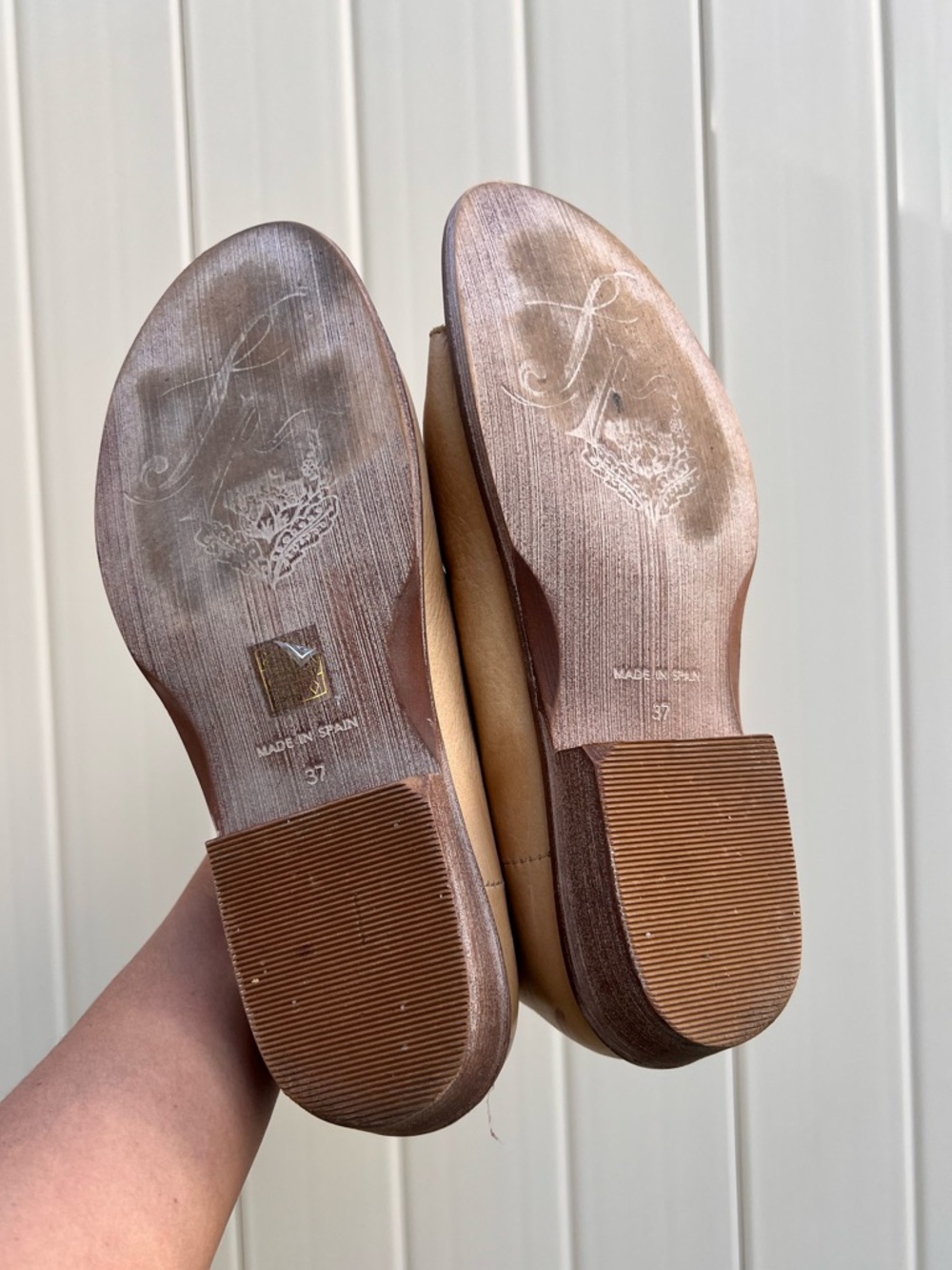 Free People Tan Leather Open-Toe Flats - Picture 9 of 9